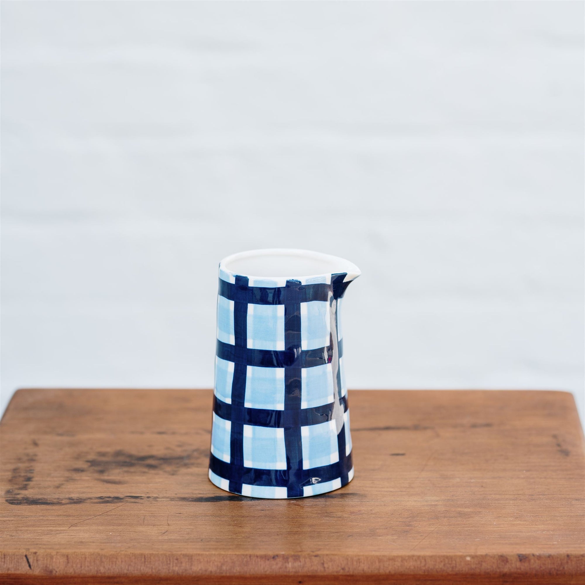 Noss & Co Milk Jug - Navy & Blue Gingham